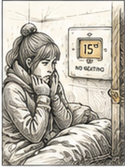 A customer at home while the heating is not working.